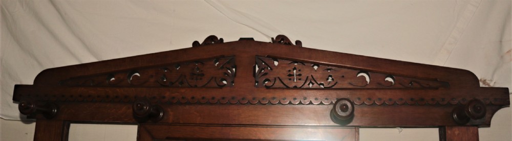 Victorian oak hall stand. View III