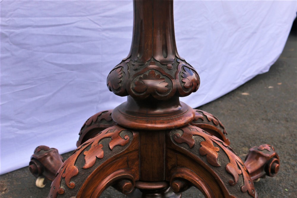 Victorian walnut loo table. View IV