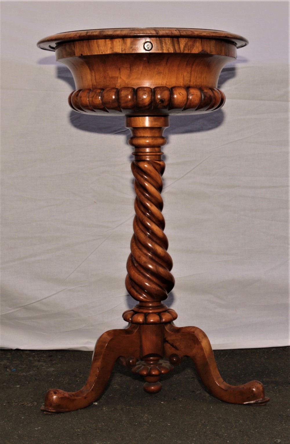 Burr walnut teapoy 
