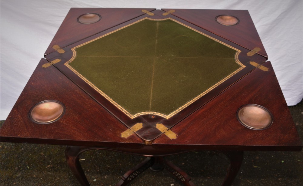 An Edwardian card table. View III