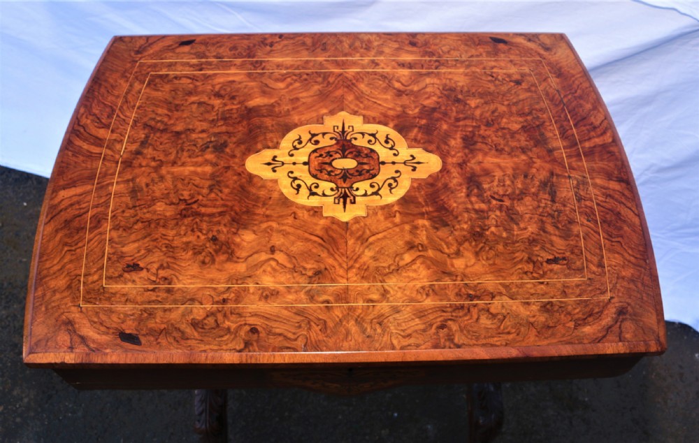 Victorian sewing table walnut. View V