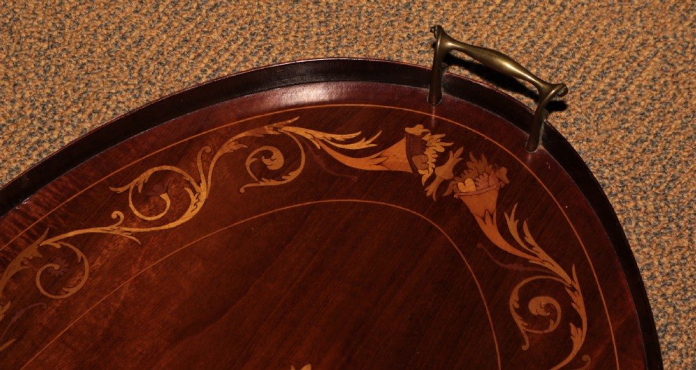 An Edwardian inlaid mahogany tray. View II