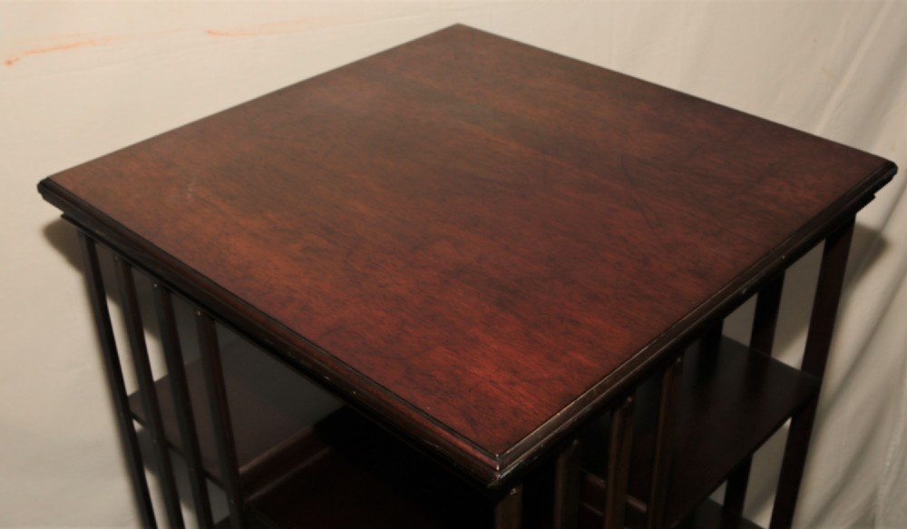 Edwardian mahogany revolving bookcase View III