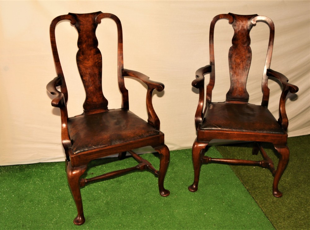 6 Queen Ann style chairs walnut View II