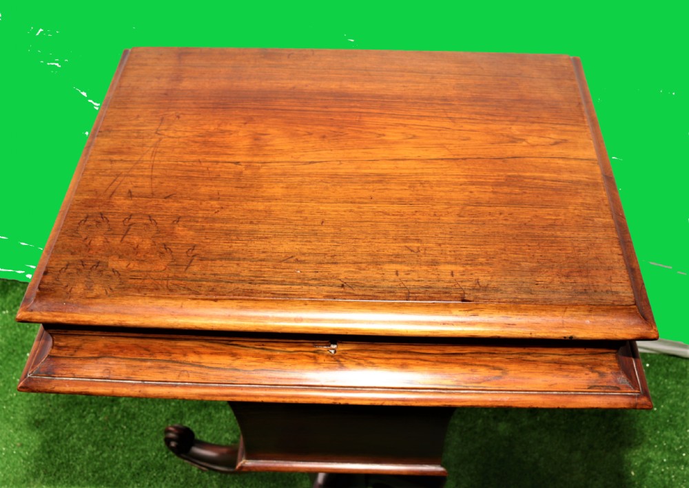 Victorian rosewood sewing table. View III