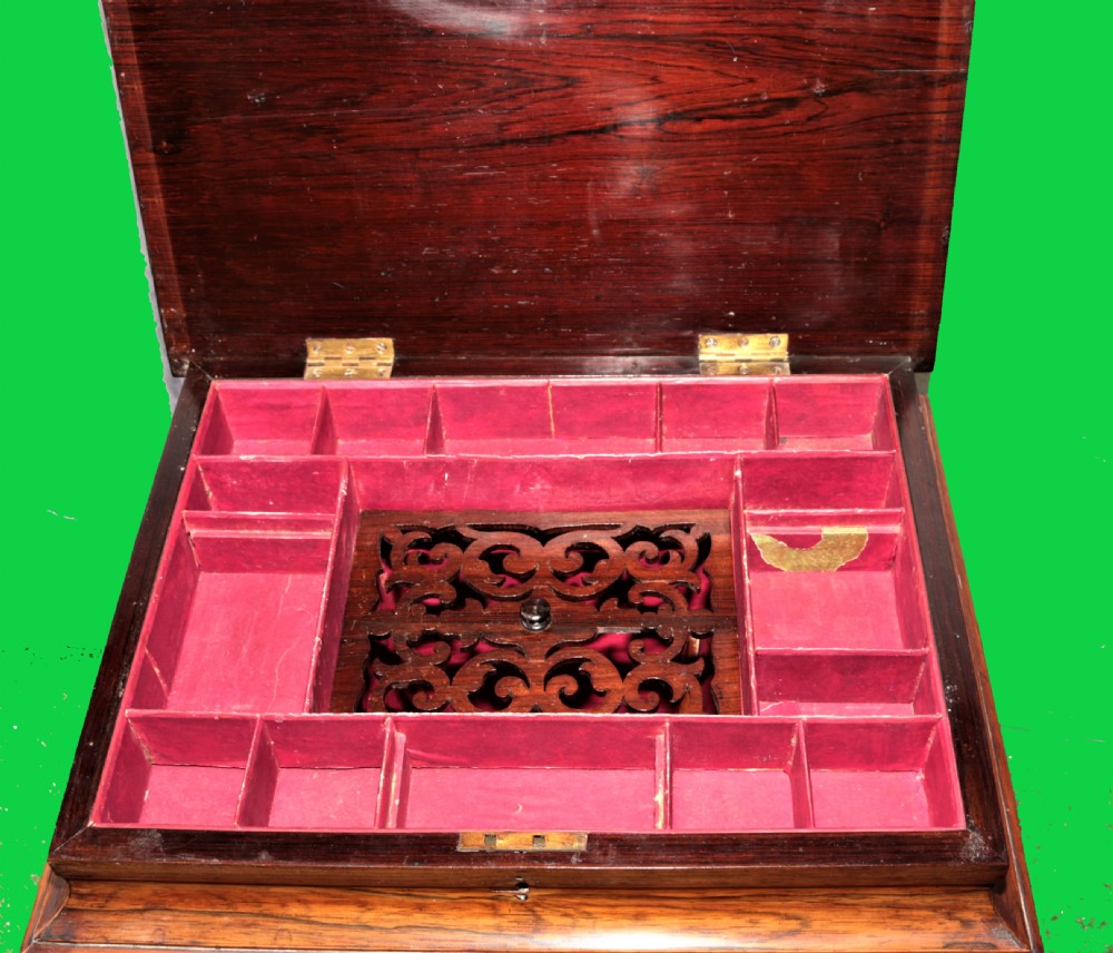 Victorian rosewood sewing table. View IV