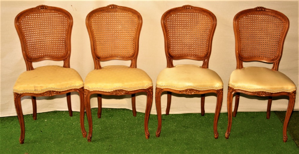 Set 4 French Bergere back chairs .