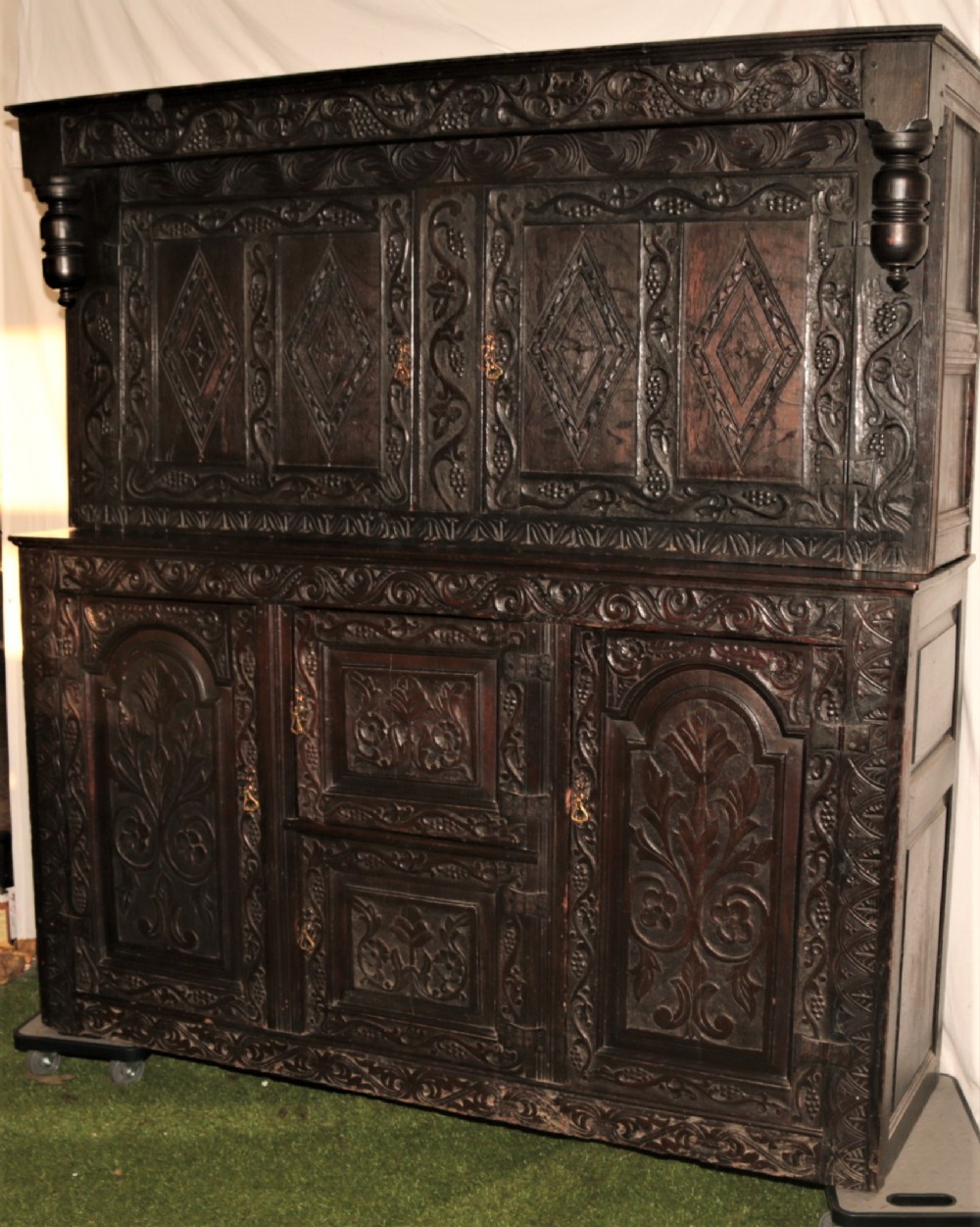 Period oak court cupboard.