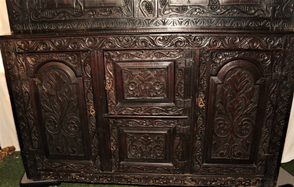 Period oak court cupboard. View II
