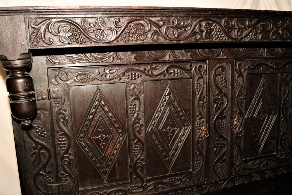 Period oak court cupboard. View V