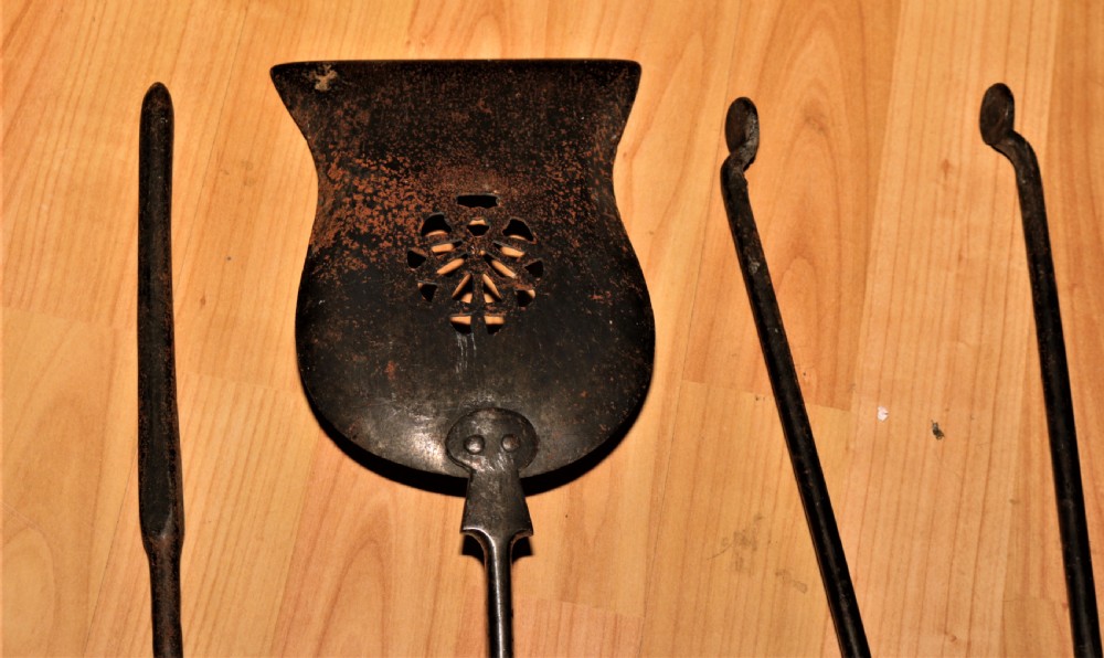 Georgian steel fire irons. View IV