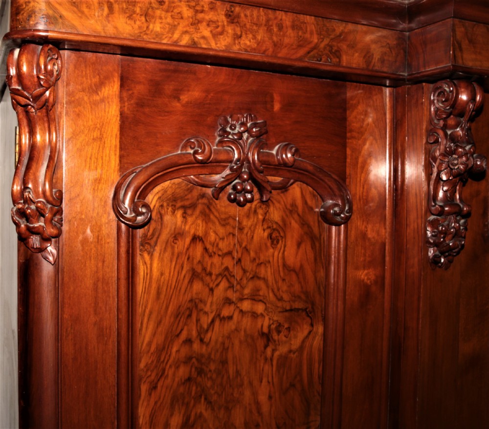 Victorian 3 door walnut wardrobe. View XVIII