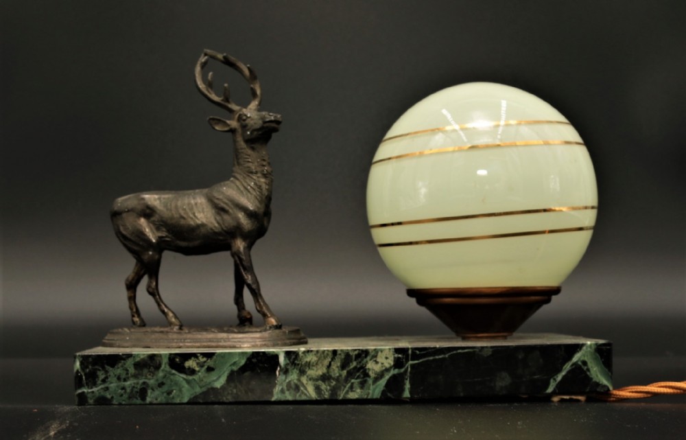 Art deco light with a stag.
