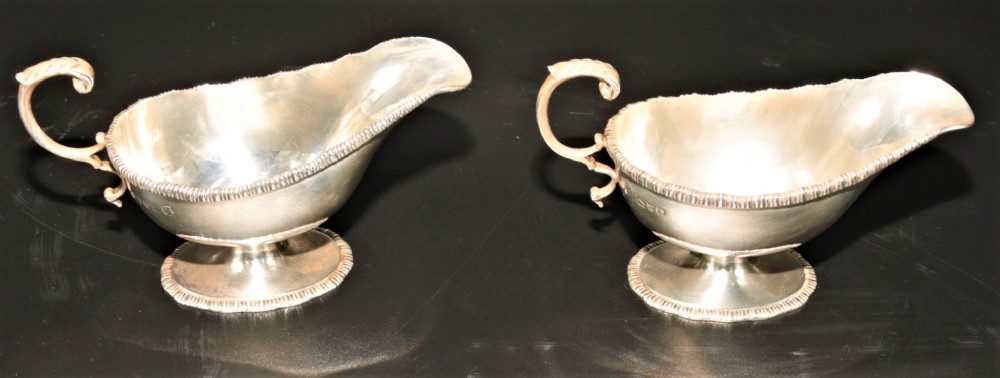 A pair of Silver sauce boats.