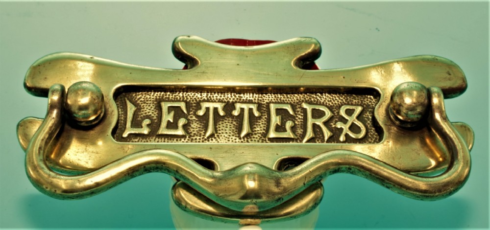 Victorian Heavy brass letterbox with knocker