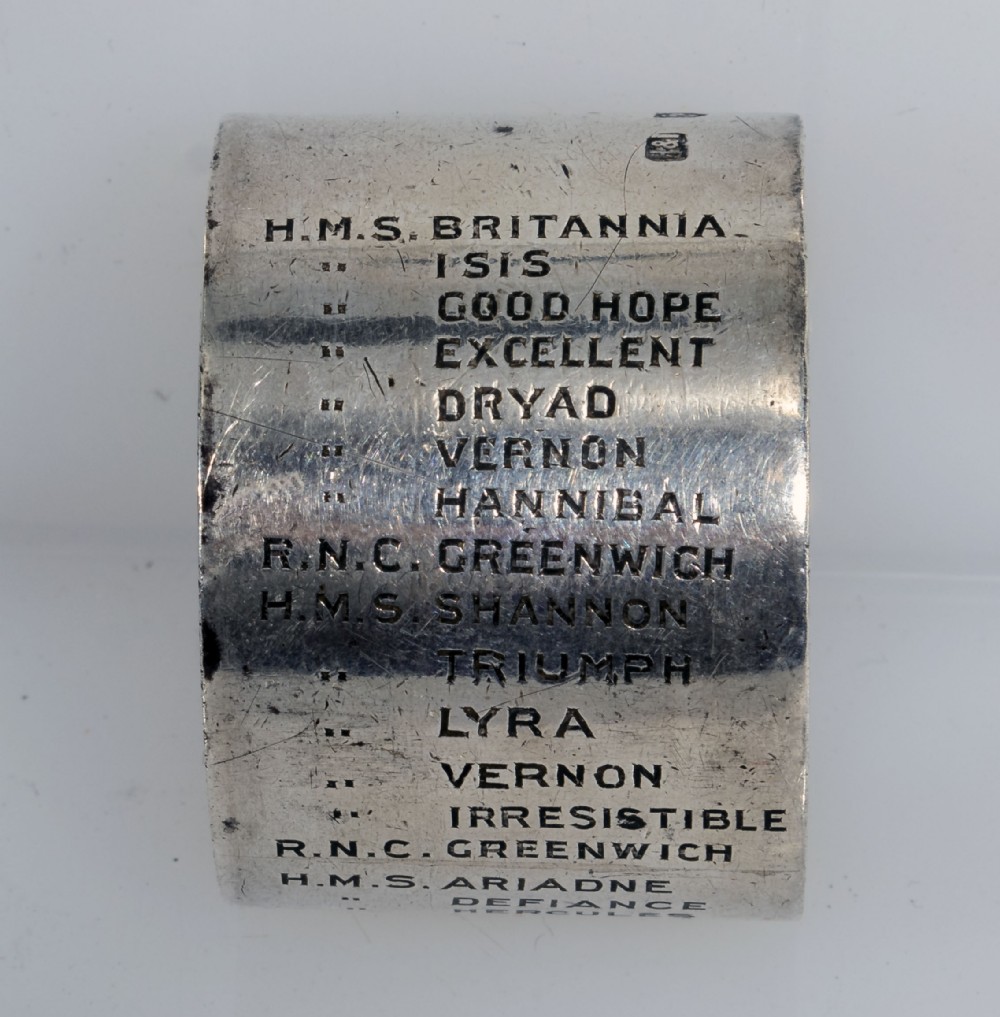 Naval interest WW1.silver napkin ring.