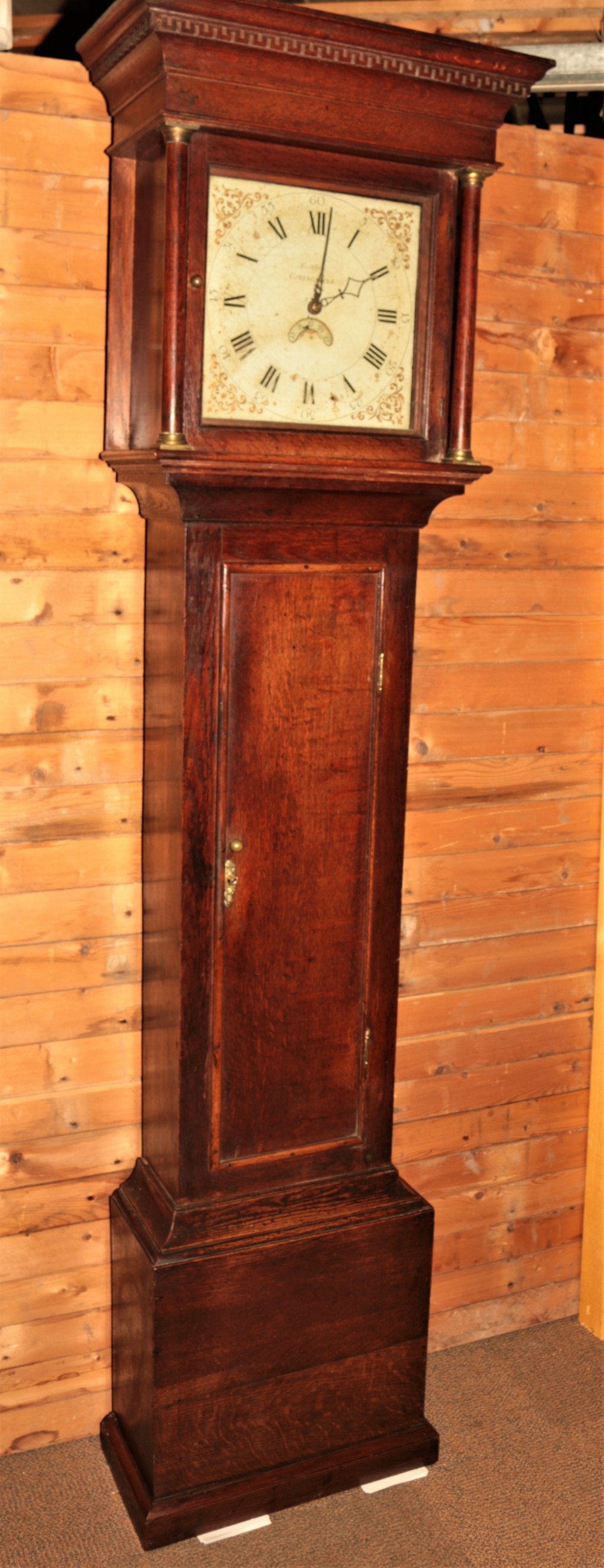 Oak grandfather clock circa  1780/1800