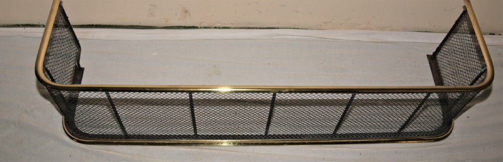 Victorian brass and fretted metal fire fender View III