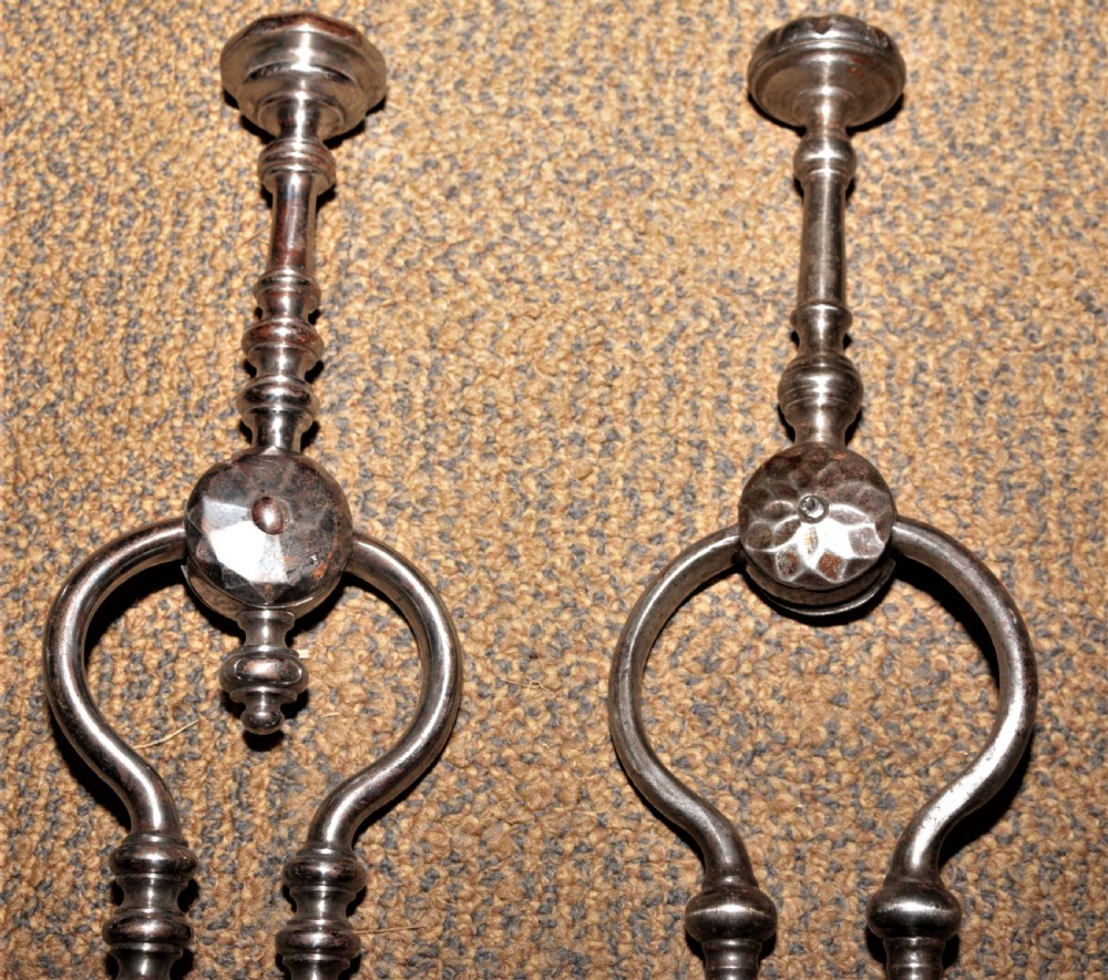 Georgian steel fire irons. View II