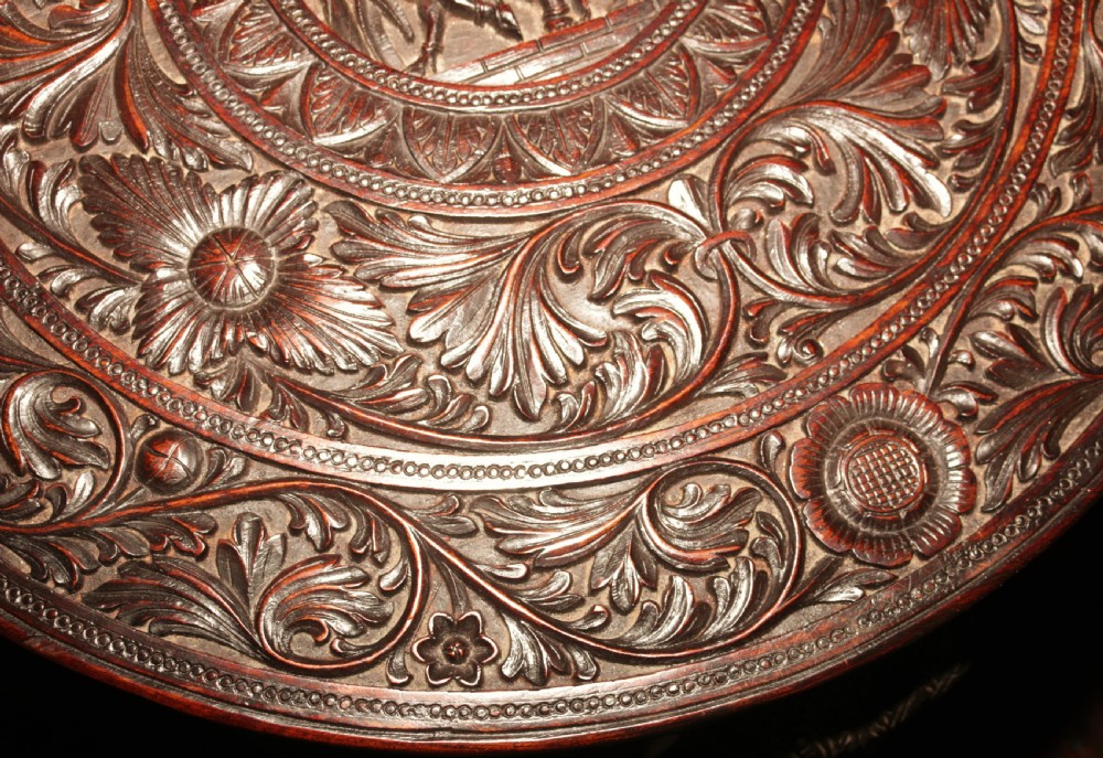 Indian carved Elephants hardwood table . View IV
