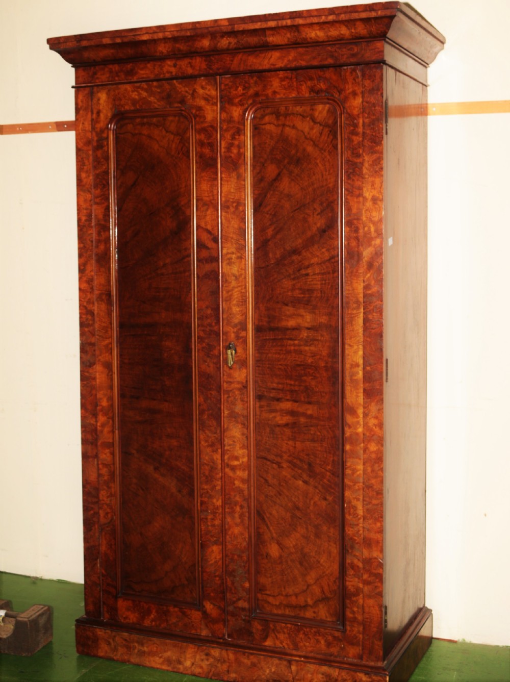 A Victorian walnut 2-door robe.