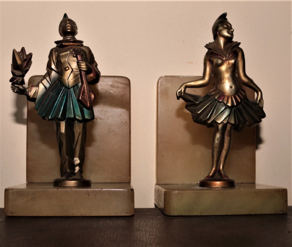 Art Deco cold painted bookends.