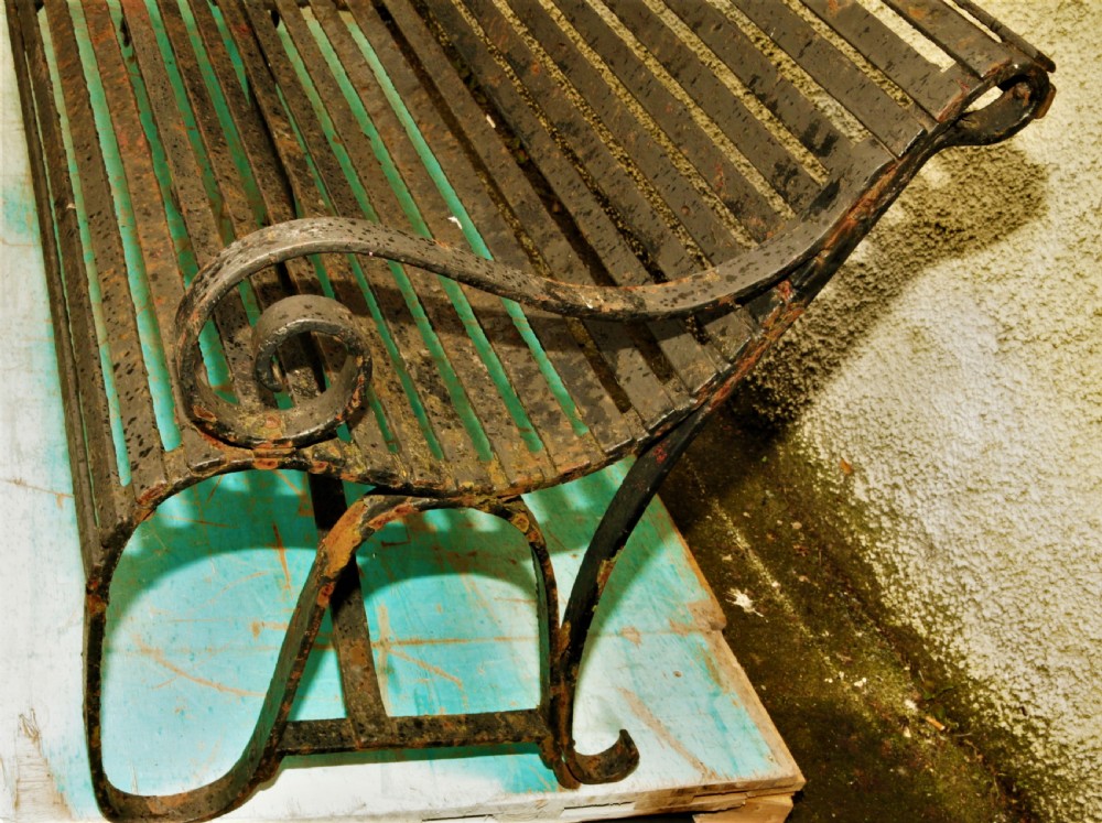 Heavy antique iron bench. View III