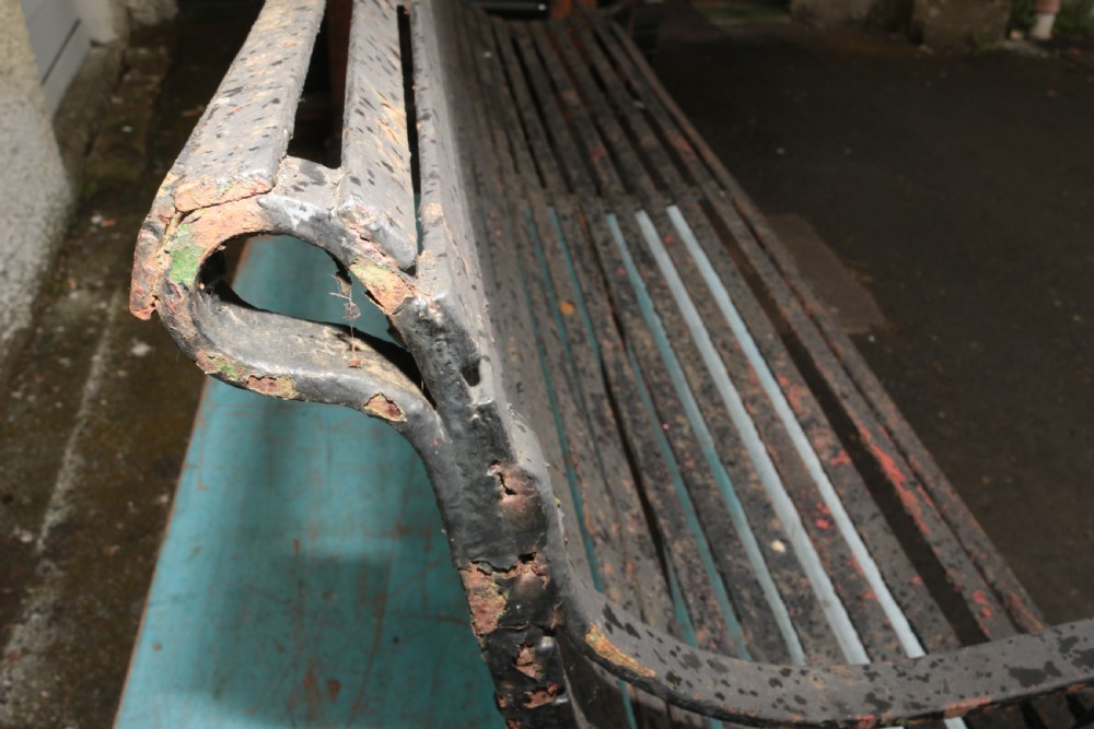 Heavy antique iron bench. View XII