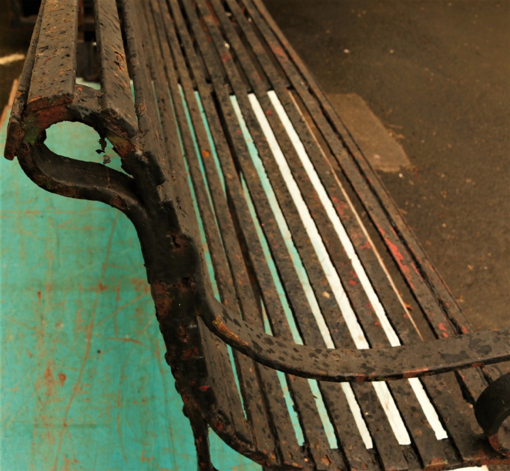 Heavy antique iron bench. View XIII