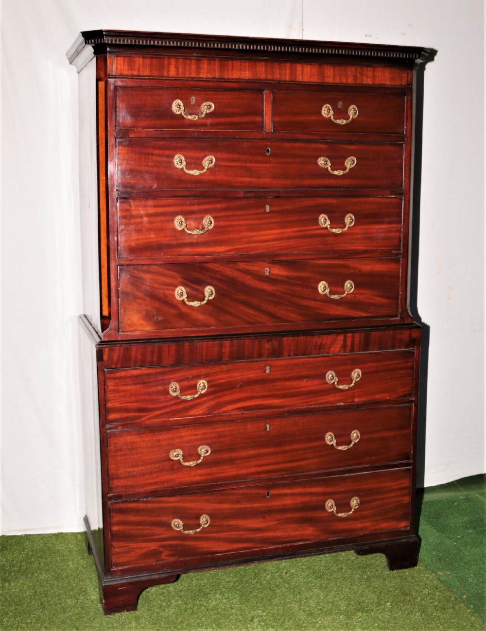 Georgian mahogany chest on chest.