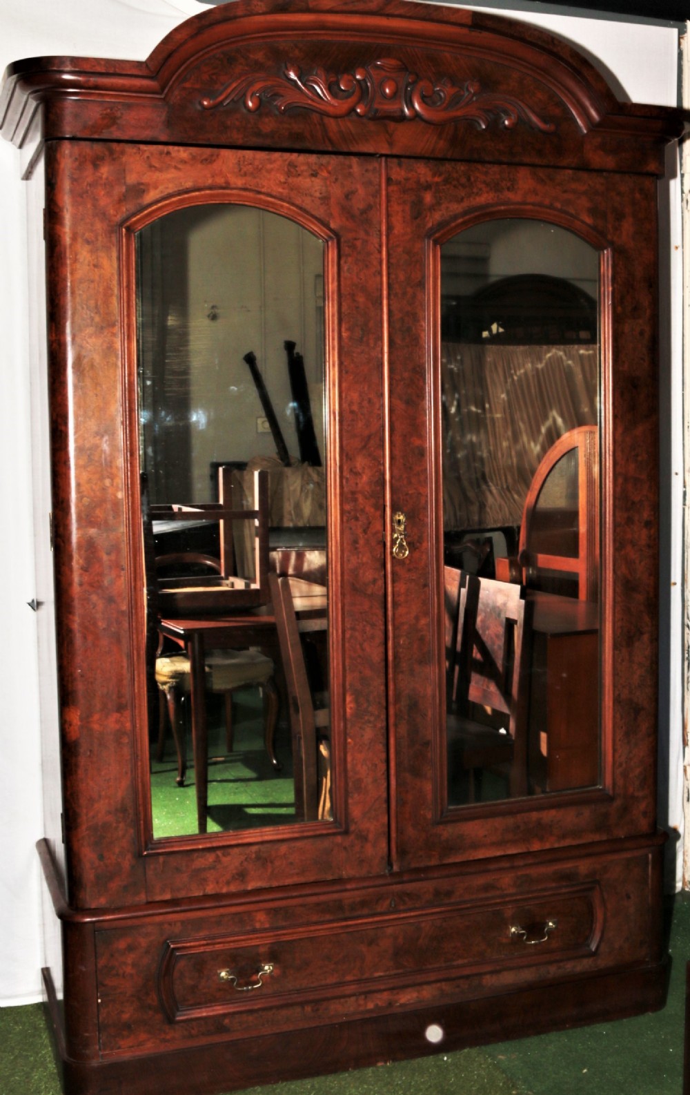 Victorian walnut wardrobe.