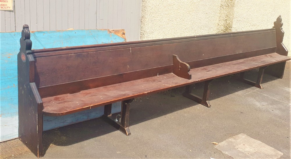 Victorian pine pew.