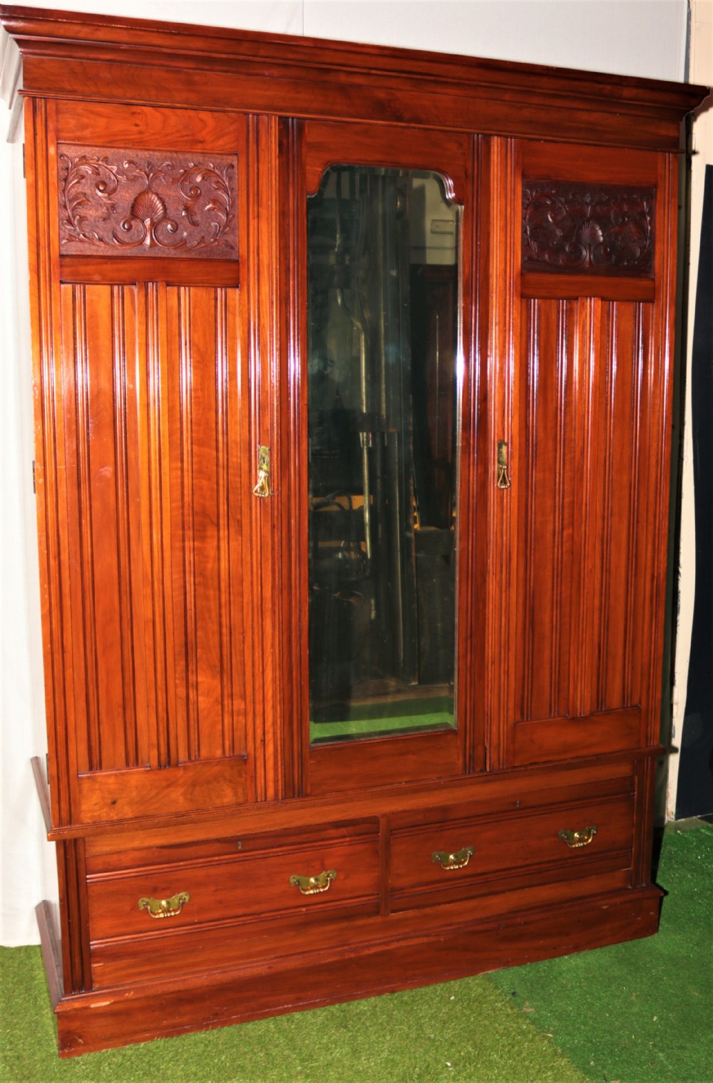 Walnut wardrobe circa 1900.