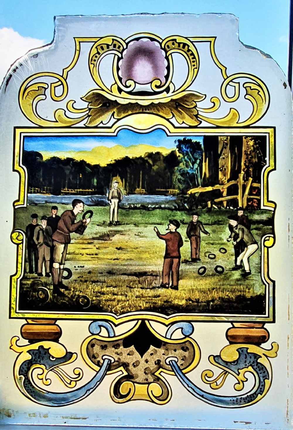 A Victorian-painted window.