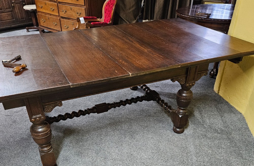 Large oak extending table.  View III