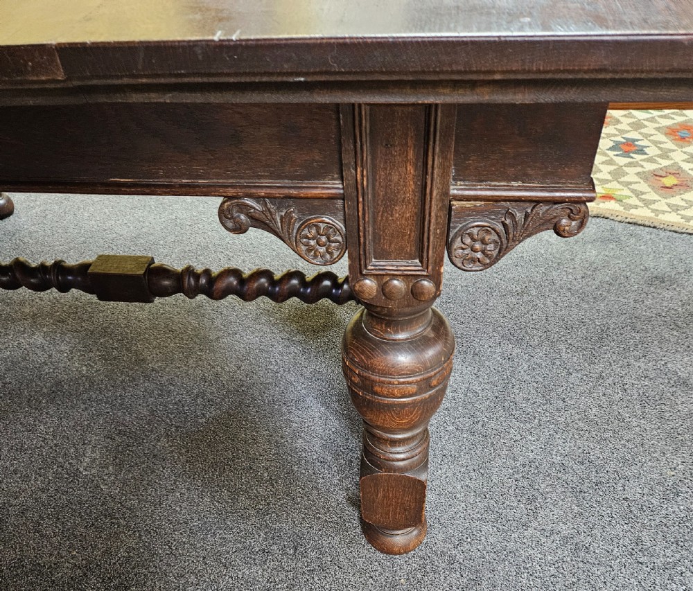 Large oak extending table.  View IV
