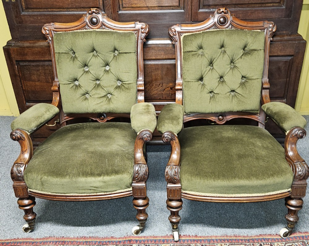 Victorian mahogany armchairs 2