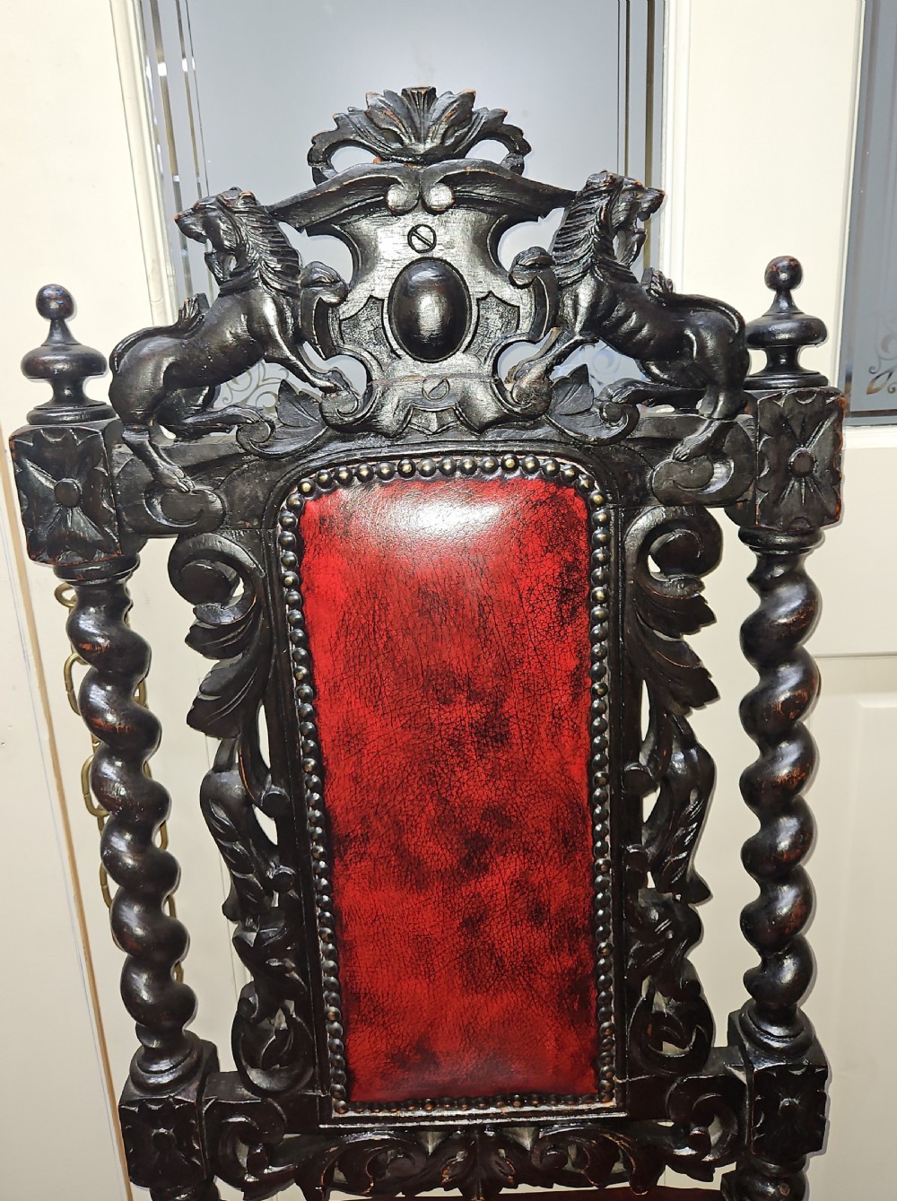 Pair of carved oak chairs  View II