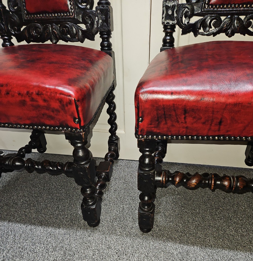 Pair of carved oak chairs  View III