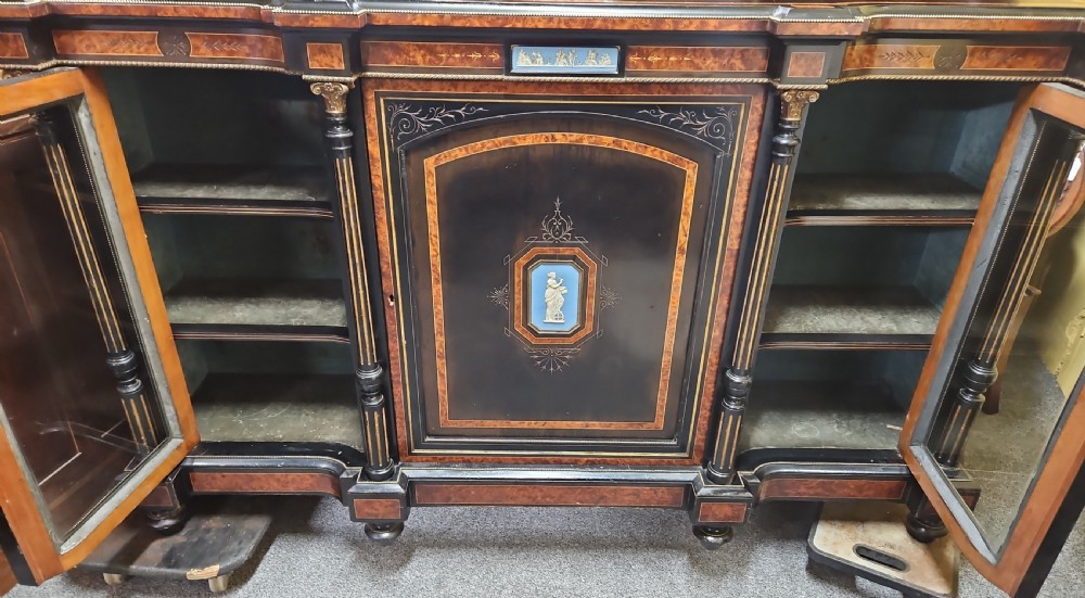 Victorian ebonised credenza.  View II