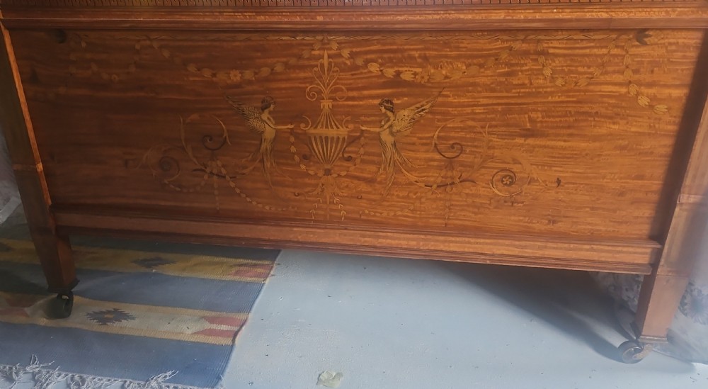 Satinwood bed by Gillows.  View VI