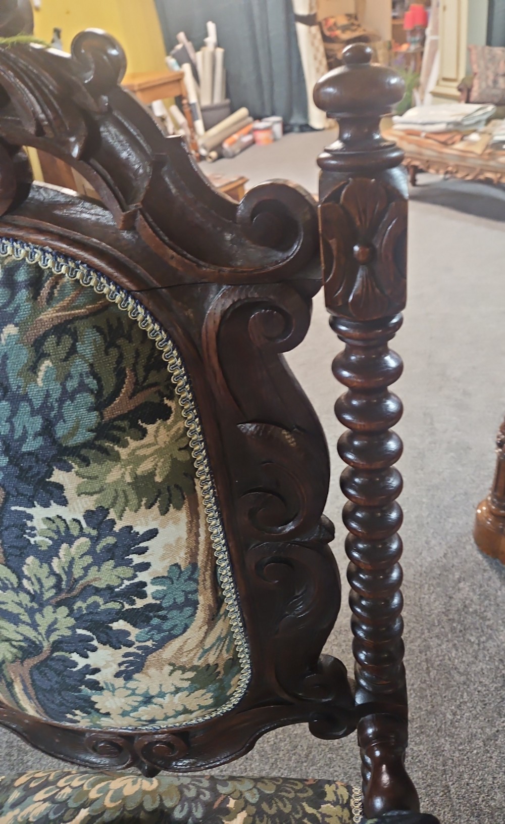Victorian oak bobbin chair.  View III