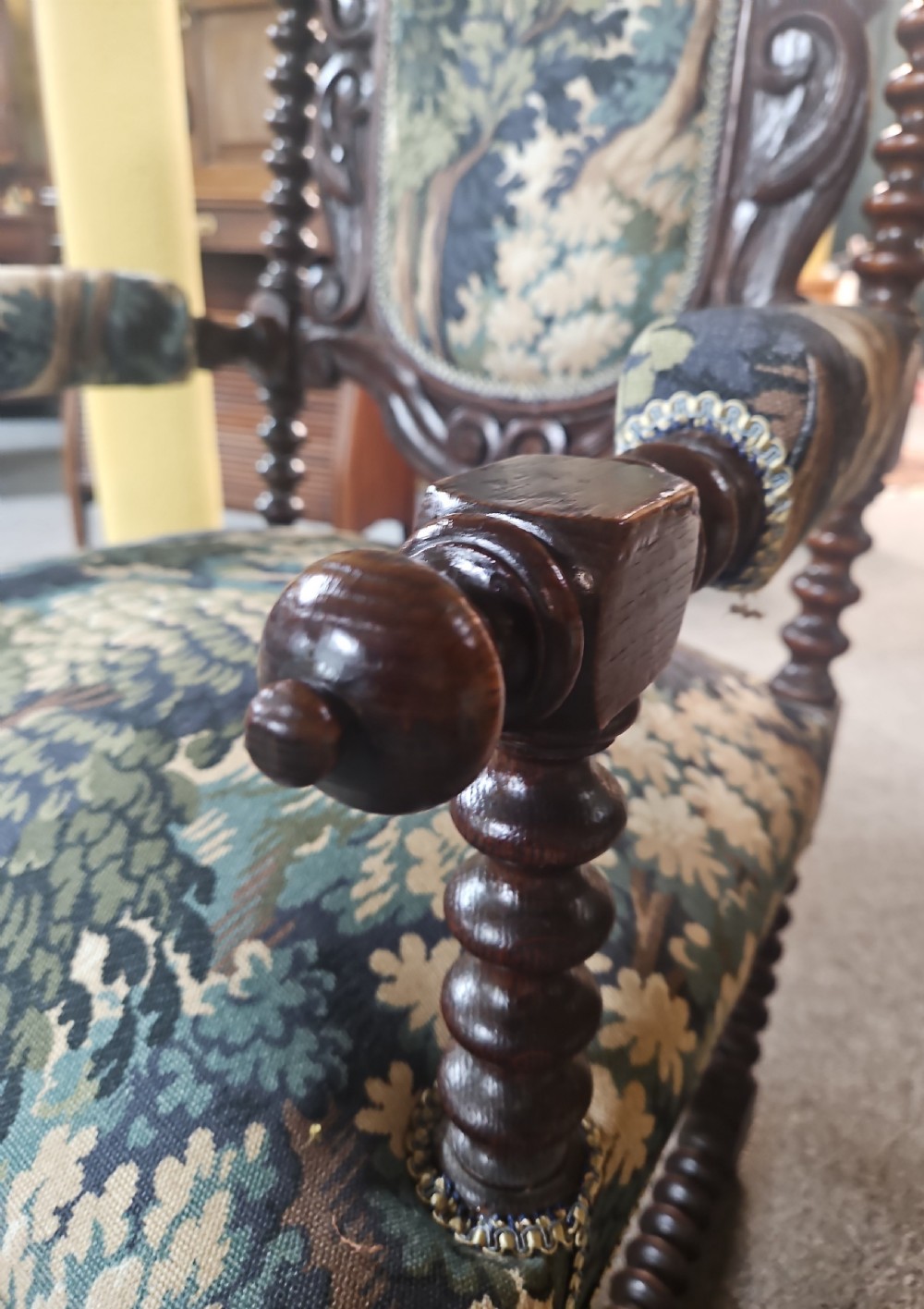 Victorian oak bobbin chair.  View IV