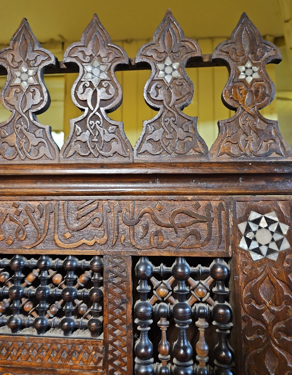 Ottoman inlaid corner cabinet.  View X