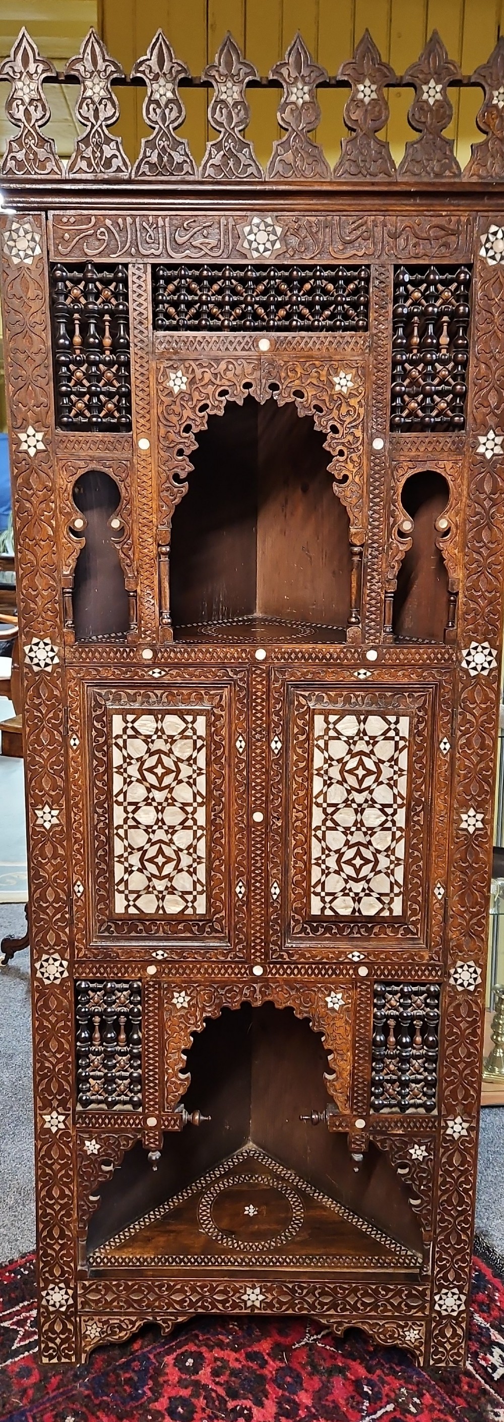 Ottoman inlaid corner cabinet. 