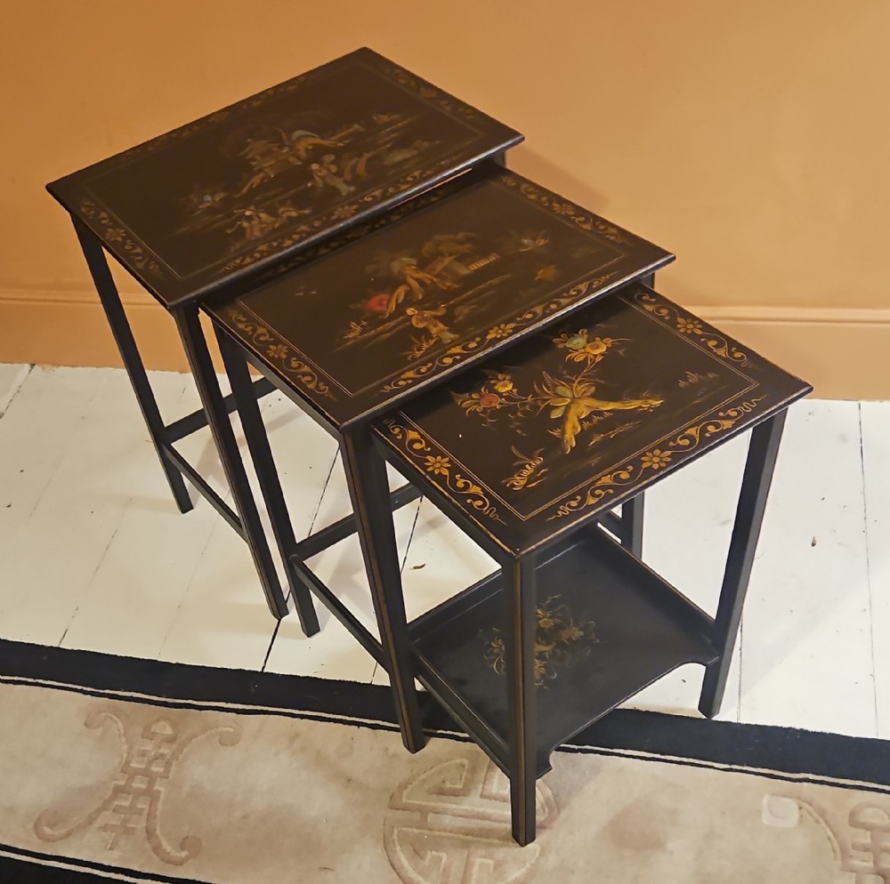 Nest of 3 chinoiserie lamp tables View V