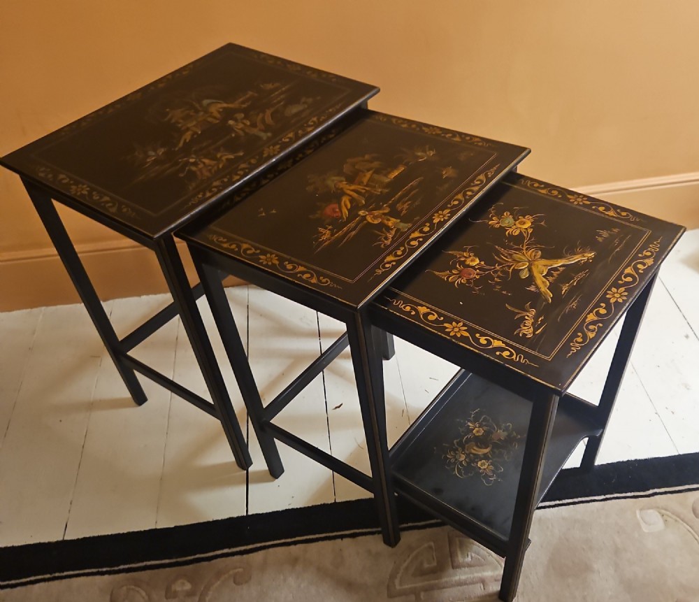 Nest of 3 chinoiserie lamp tables View VII