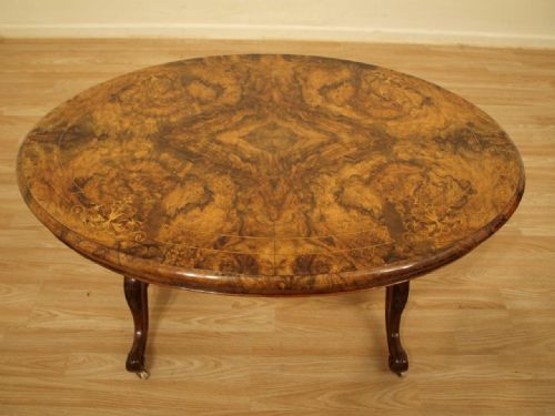 fig 1. A Burr Walnut Victorian Period Oval Coffee Table (Adapted)