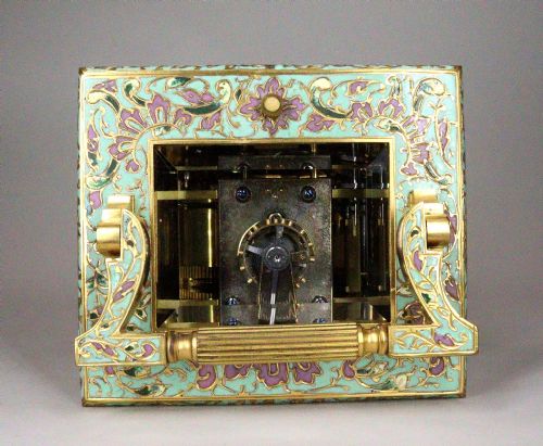 A CHAMPLEV REPEATING CARRIAGE CLOCK BE EMAURICE CIE PARIS - ADDITIONAL PHOTO 7