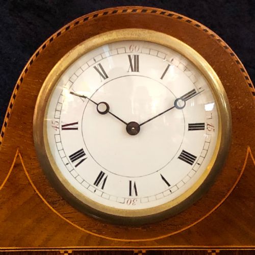 EDWARDIAN MAHOGANY MANTLE CLOCK TIMEPIECE - ADDITIONAL PHOTO 1